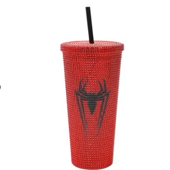 Red Spider-Man Rhinestone  Plastic Tumbler 24 oz NEW - Picture 9 of 10